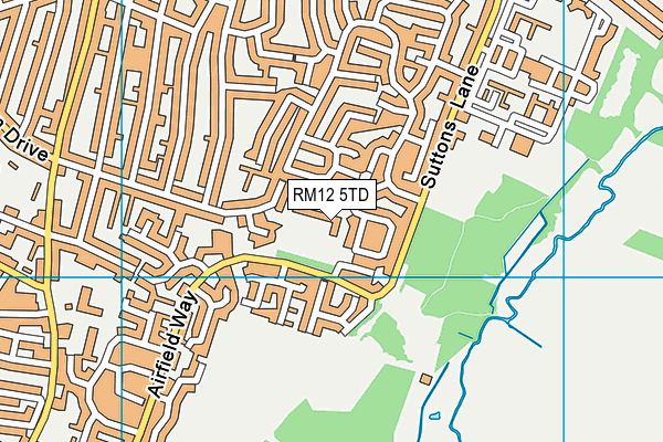 RM12 5TD map - OS VectorMap District (Ordnance Survey) RM12 5TD map - OS VectorMap District (Ordnance Survey)