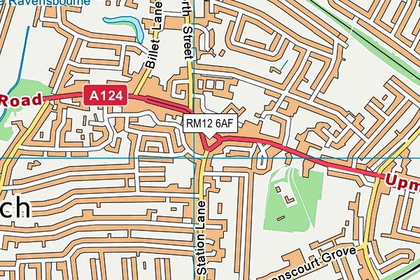 RM12 6AF map - OS VectorMap District (Ordnance Survey) RM12 6AF map - OS VectorMap District (Ordnance Survey)