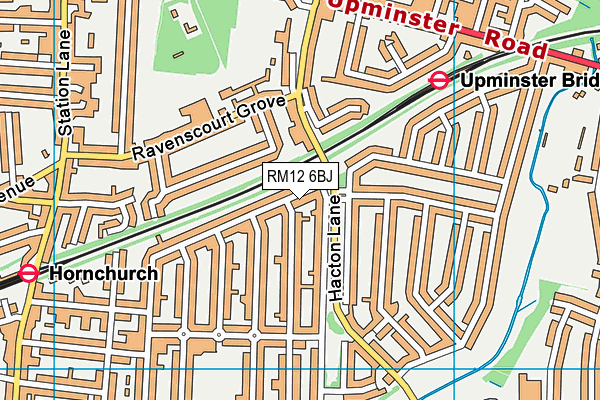 RM12 6BJ map - OS VectorMap District (Ordnance Survey) RM12 6BJ map - OS VectorMap District (Ordnance Survey)