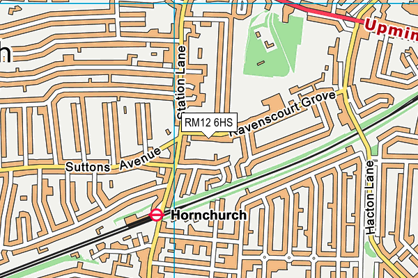 RM12 6HS map - OS VectorMap District (Ordnance Survey) RM12 6HS map - OS VectorMap District (Ordnance Survey)