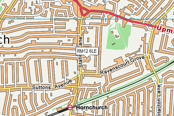 RM12 6LE map - OS VectorMap District (Ordnance Survey)