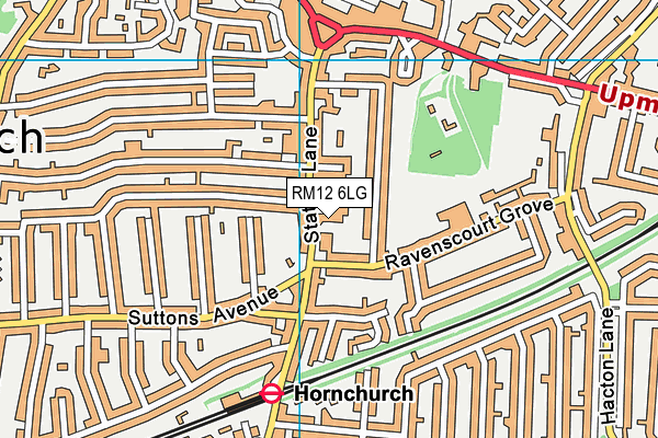 RM12 6LG map - OS VectorMap District (Ordnance Survey) RM12 6LG map - OS VectorMap District (Ordnance Survey)
