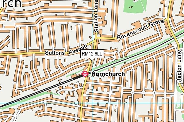 RM12 6LL map - OS VectorMap District (Ordnance Survey) RM12 6LL map - OS VectorMap District (Ordnance Survey)