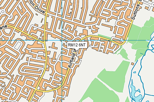RM12 6NT map - OS VectorMap District (Ordnance Survey) RM12 6NT map - OS VectorMap District (Ordnance Survey)