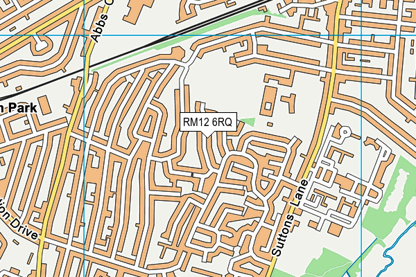 RM12 6RQ map - OS VectorMap District (Ordnance Survey) RM12 6RQ map - OS VectorMap District (Ordnance Survey)