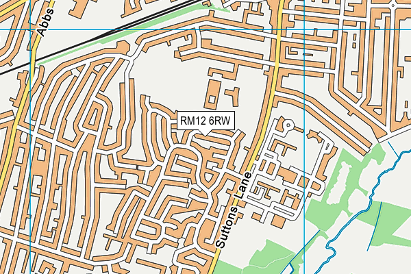 RM12 6RW map - OS VectorMap District (Ordnance Survey) RM12 6RW map - OS VectorMap District (Ordnance Survey)