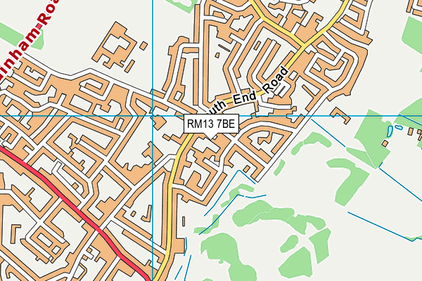 RM13 7BE map - OS VectorMap District (Ordnance Survey) RM13 7BE map - OS VectorMap District (Ordnance Survey)