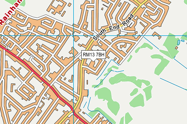RM13 7BH map - OS VectorMap District (Ordnance Survey) RM13 7BH map - OS VectorMap District (Ordnance Survey)