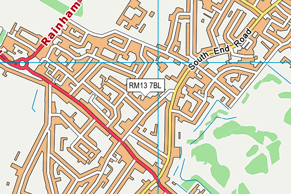 RM13 7BL map - OS VectorMap District (Ordnance Survey) RM13 7BL map - OS VectorMap District (Ordnance Survey)