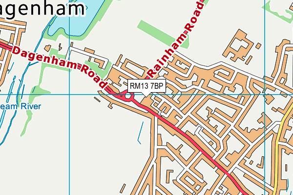 RM13 7BP map - OS VectorMap District (Ordnance Survey) RM13 7BP map - OS VectorMap District (Ordnance Survey)