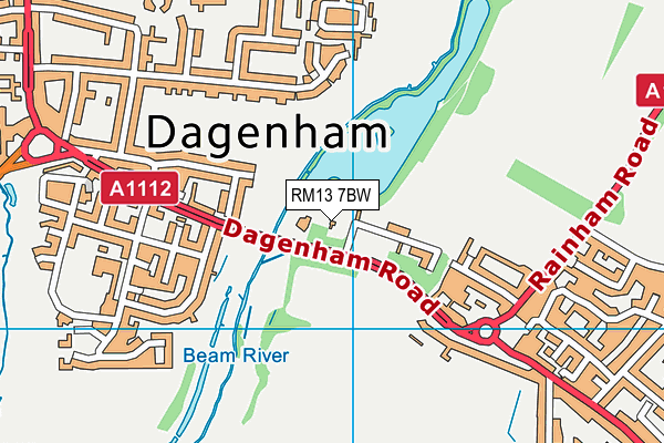 RM13 7BW map - OS VectorMap District (Ordnance Survey) RM13 7BW map - OS VectorMap District (Ordnance Survey)
