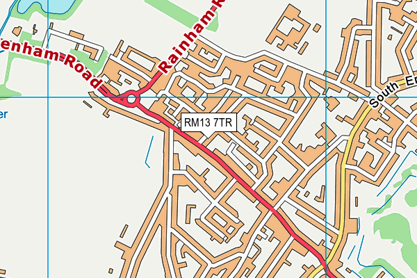 RM13 7TR map - OS VectorMap District (Ordnance Survey) RM13 7TR map - OS VectorMap District (Ordnance Survey)