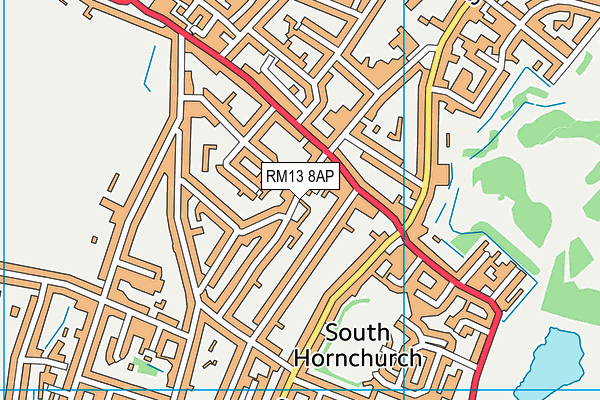 RM13 8AP map - OS VectorMap District (Ordnance Survey) RM13 8AP map - OS VectorMap District (Ordnance Survey)