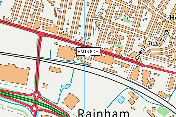 RM13 8DE map - OS VectorMap District (Ordnance Survey) RM13 8DE map - OS VectorMap District (Ordnance Survey)