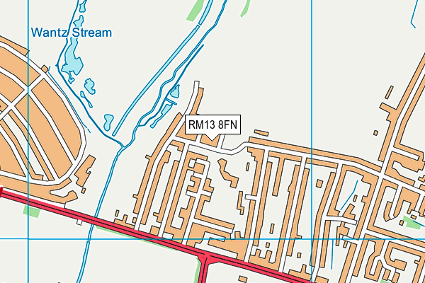 RM13 8FN map - OS VectorMap District (Ordnance Survey) RM13 8FN map - OS VectorMap District (Ordnance Survey)