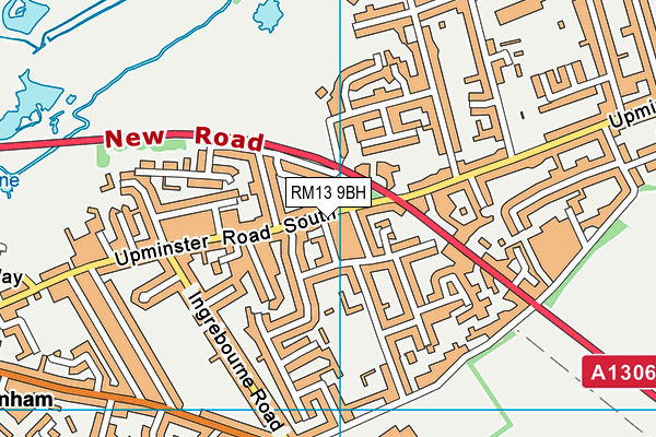RM13 9BH map - OS VectorMap District (Ordnance Survey) RM13 9BH map - OS VectorMap District (Ordnance Survey)