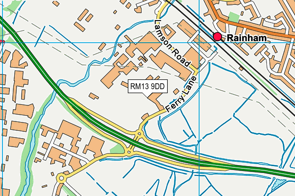 RM13 9DD map - OS VectorMap District (Ordnance Survey) RM13 9DD map - OS VectorMap District (Ordnance Survey)