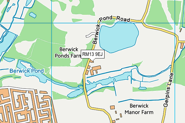 RM13 9EJ map - OS VectorMap District (Ordnance Survey) RM13 9EJ map - OS VectorMap District (Ordnance Survey)