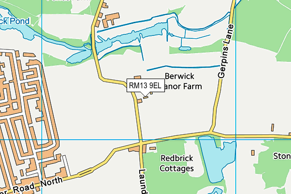 RM13 9EL map - OS VectorMap District (Ordnance Survey) RM13 9EL map - OS VectorMap District (Ordnance Survey)