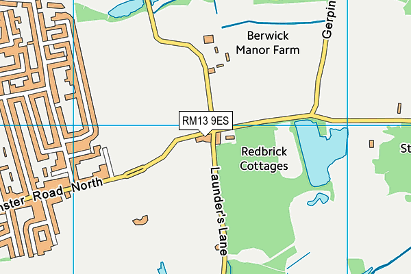 RM13 9ES map - OS VectorMap District (Ordnance Survey) RM13 9ES map - OS VectorMap District (Ordnance Survey)