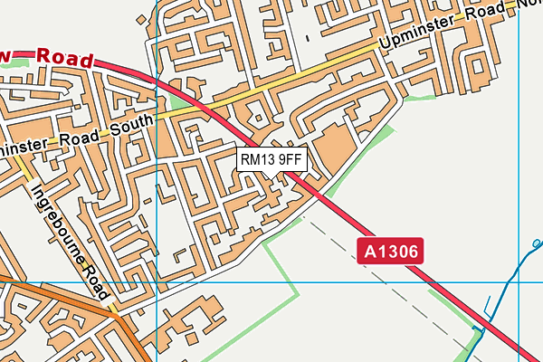 RM13 9FF map - OS VectorMap District (Ordnance Survey) RM13 9FF map - OS VectorMap District (Ordnance Survey)