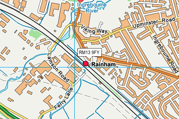RM13 9FY map - OS VectorMap District (Ordnance Survey) RM13 9FY map - OS VectorMap District (Ordnance Survey)