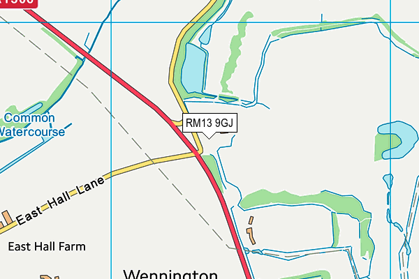 RM13 9GJ map - OS VectorMap District (Ordnance Survey) RM13 9GJ map - OS VectorMap District (Ordnance Survey)