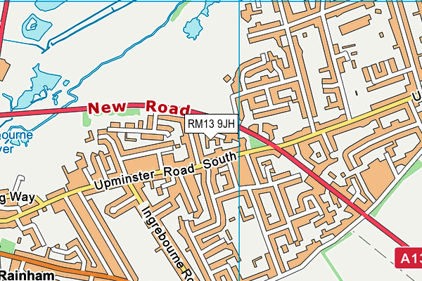 RM13 9JH map - OS VectorMap District (Ordnance Survey) RM13 9JH map - OS VectorMap District (Ordnance Survey)