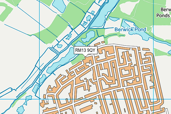 RM13 9QY map - OS VectorMap District (Ordnance Survey) RM13 9QY map - OS VectorMap District (Ordnance Survey)