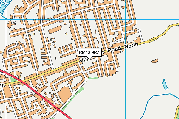 RM13 9RZ map - OS VectorMap District (Ordnance Survey) RM13 9RZ map - OS VectorMap District (Ordnance Survey)