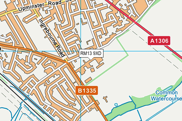 RM13 9XD map - OS VectorMap District (Ordnance Survey) RM13 9XD map - OS VectorMap District (Ordnance Survey)