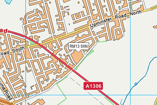 RM13 9XN map - OS VectorMap District (Ordnance Survey) RM13 9XN map - OS VectorMap District (Ordnance Survey)