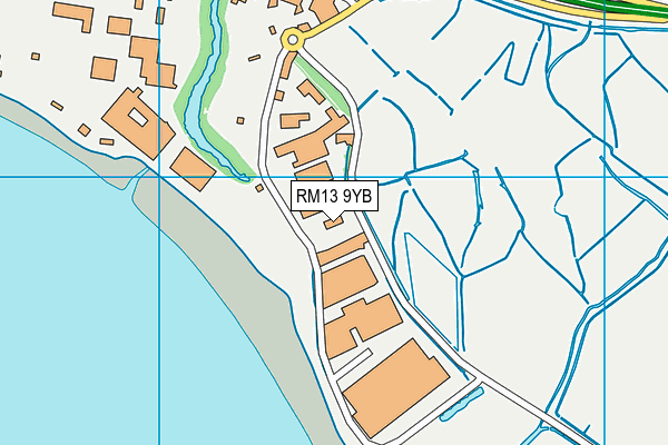 RM13 9YB map - OS VectorMap District (Ordnance Survey) RM13 9YB map - OS VectorMap District (Ordnance Survey)