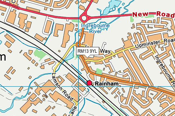 RM13 9YL map - OS VectorMap District (Ordnance Survey) RM13 9YL map - OS VectorMap District (Ordnance Survey)
