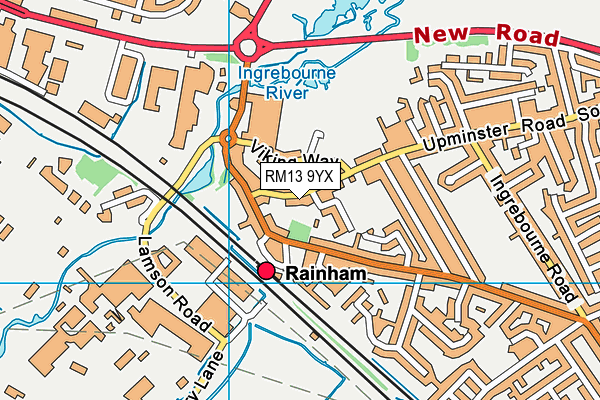 RM13 9YX map - OS VectorMap District (Ordnance Survey) RM13 9YX map - OS VectorMap District (Ordnance Survey)