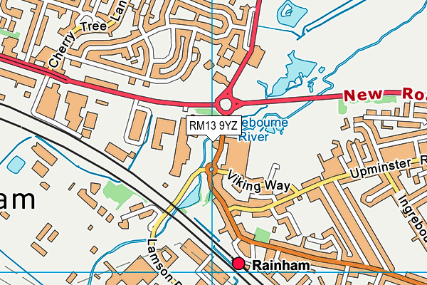 RM13 9YZ map - OS VectorMap District (Ordnance Survey) RM13 9YZ map - OS VectorMap District (Ordnance Survey)