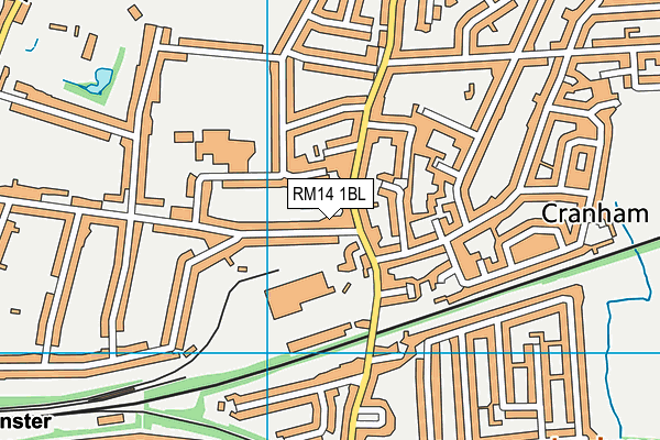 RM14 1BL map - OS VectorMap District (Ordnance Survey) RM14 1BL map - OS VectorMap District (Ordnance Survey)