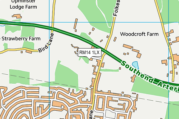 RM14 1LX map - OS VectorMap District (Ordnance Survey) RM14 1LX map - OS VectorMap District (Ordnance Survey)