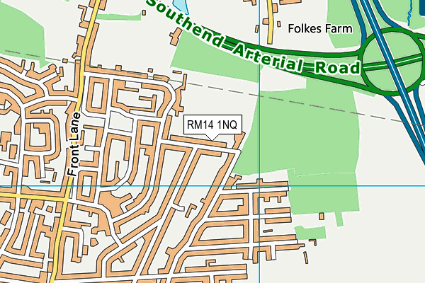 RM14 1NQ map - OS VectorMap District (Ordnance Survey) RM14 1NQ map - OS VectorMap District (Ordnance Survey)