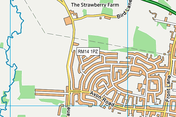 RM14 1PZ map - OS VectorMap District (Ordnance Survey) RM14 1PZ map - OS VectorMap District (Ordnance Survey)