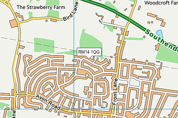 RM14 1QG map - OS VectorMap District (Ordnance Survey) RM14 1QG map - OS VectorMap District (Ordnance Survey)