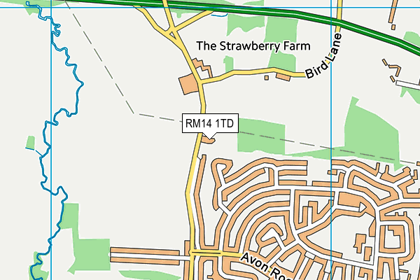 RM14 1TD map - OS VectorMap District (Ordnance Survey) RM14 1TD map - OS VectorMap District (Ordnance Survey)