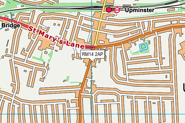 RM14 2AP map - OS VectorMap District (Ordnance Survey) RM14 2AP map - OS VectorMap District (Ordnance Survey)