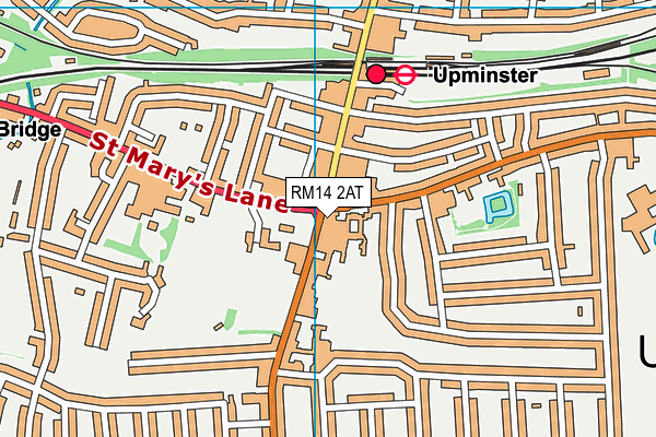RM14 2AT map - OS VectorMap District (Ordnance Survey) RM14 2AT map - OS VectorMap District (Ordnance Survey)