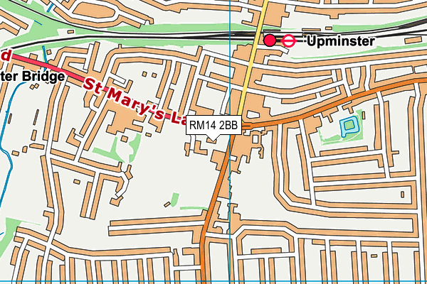 RM14 2BB map - OS VectorMap District (Ordnance Survey) RM14 2BB map - OS VectorMap District (Ordnance Survey)
