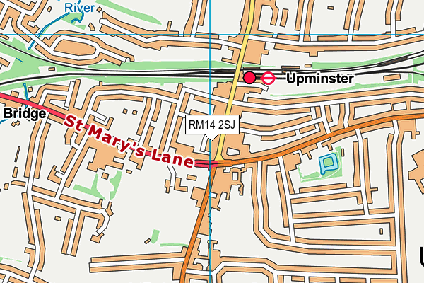 RM14 2SJ map - OS VectorMap District (Ordnance Survey) RM14 2SJ map - OS VectorMap District (Ordnance Survey)