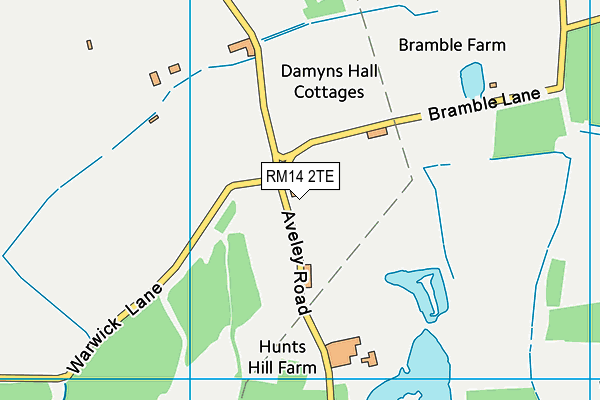 RM14 2TE map - OS VectorMap District (Ordnance Survey) RM14 2TE map - OS VectorMap District (Ordnance Survey)