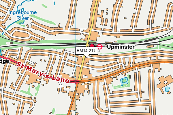 RM14 2TU map - OS VectorMap District (Ordnance Survey) RM14 2TU map - OS VectorMap District (Ordnance Survey)