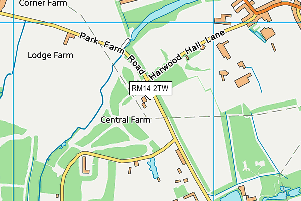 RM14 2TW map - OS VectorMap District (Ordnance Survey) RM14 2TW map - OS VectorMap District (Ordnance Survey)