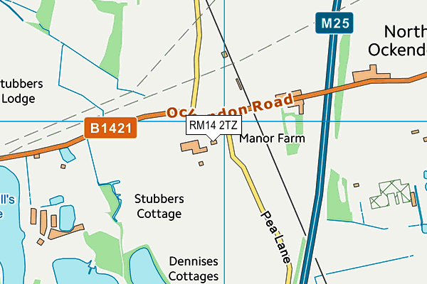 RM14 2TZ map - OS VectorMap District (Ordnance Survey) RM14 2TZ map - OS VectorMap District (Ordnance Survey)